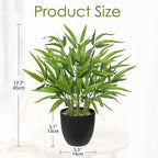 GnFlus Artificial Bamboo in Black Potted Fake Bamboo Plant-Faux Tree in Pot for Farmhouse Home Living Room Desk Indoor Outdoor Shelf Office Decor