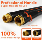 Flexibility Garden Hose, 10ft x 5/8", No-Kink, Wear-Resistant & Freeze-Resistant, Flexible Water Hose, Rubber Hose With Male/Female Fittings, Working Pressure 200 PSI,Burst 600 PSI, 3/4'' GHT