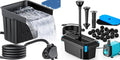 POPOSOAP Pond Waterfall Spillway Kit with 1200GPH Pond Pump & S104 Pond Filter, Filter Media, Pond Spillway for Outdoor Pondless Waterfall and Streams, Pondless Water Feature
