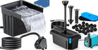 POPOSOAP Pond Waterfall Spillway Kit with 1200GPH Pond Pump & S104 Pond Filter, Filter Media, Pond Spillway for Outdoor Pondless Waterfall and Streams, Pondless Water Feature