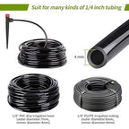 50pcs Drip Irrigation Emitters Drip Emitters for 1/4" Drip Irrigation Tubing 360 Degree Water Flow Adjustable Irrigation Drippers with Lock Barbed Drip Irrigation Heads for Flower Plants Garden