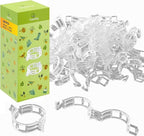 Plant Support Clips Plastic Tomato Clips Plant Clips for Climbing Plants Clear Grape Tomato Vine Trellis Clips for Garden Vegetables Plants Flower Grow Fixing (100, White)