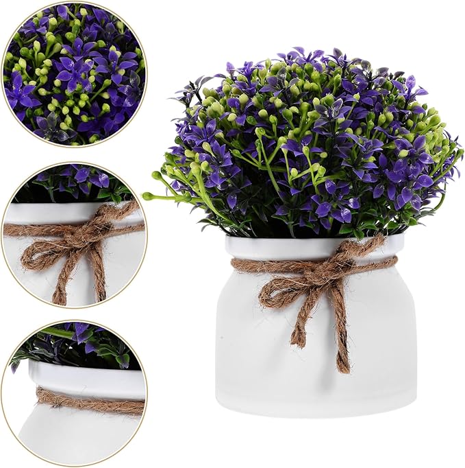STOBAZA Artificial Potted Orchid Bonsai Fake Plant for Living No Maintenance Decor