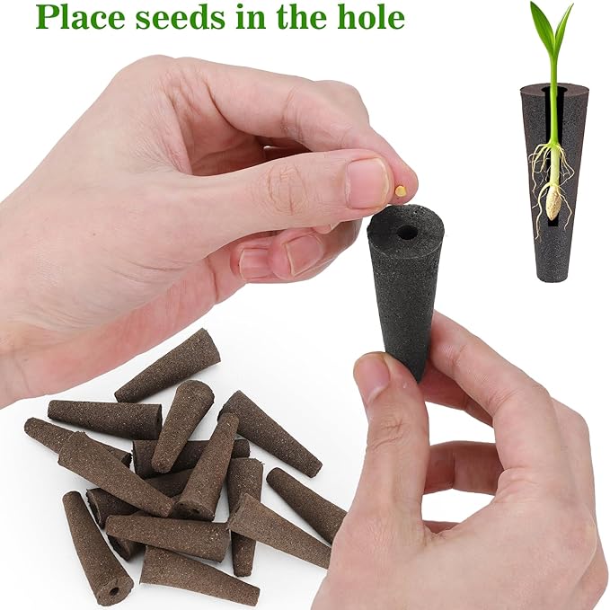 Doter 100 pcs Grow Sponges for Hydroponics Compatible with AeroGarden, Hydroponics Growing System Pods, General Hydroponics Rapid Rooter, Starter Plug for Seeds or Cuttings