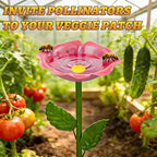 Mellbree Bee Watering Station, 6-Pack Metal Flower Bee Bath for Garden – Attract Butterflies & Pollinators – Colorful Outdoor Gardening Stakes for Yard, Patio, Butterfly Garden, Gardening Essentials
