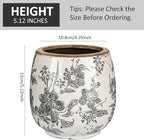 SiliFine Vintage Ceramic Flower Pot with Ice Crackle Rustic Planter with Drainage Holes for Indoor and Outdoor Decor Home Living Room Garden Decor Gardening Gift (Rustic Grey Style)