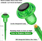 Priddop Solar Lights Outdoor Pathway Waterproof 8 Pack Green Stake LED Green Stake Acrylic Mushroom Decorative Garden Lights for Yard Landscape Patio Outside Decor