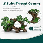 Aquarium Decorations Cave Silk Aquarium Plants Betta Fish Tank Decor Ornament, Soft & Safe Fish Tank Accessories, Goldfish Bowl Decor Artificial Driftwood