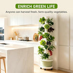 9-Tier 67-Inch Hydroponic Tower Garden System - 36-Plant Aeroponic Growing Tower with 20-Gallon Reservoir & Mobile Cart for Indoor Vertical Farming (Herb/Lettuce/Strawberry Kit)