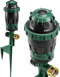 LIULO TOOL Gear Drive Sprinklers for Yard, 360 Degree Garden Water Sprinkler Head on Spike Base with 3/4 Inch Adapters, 5 Modes Adjustable Irrigation Tool for Large Area Yard Lawn Garden