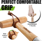Gardtech Hand Dibber with Wooden Handle, Chrome Coated Stainless Steel Head - Lightweight Sturdy Hand Held Bulb Planter for Tulip Daffodil Crocus Garden Tool (Dibber)