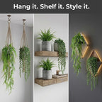 4 Pcs Artificial Hanging Plants with Pots - Realistic Fake Eucalyptus & Ivy Vine Potted Plants for Bathroom Shelf Decor - Faux Greenery Aesthetic for Office Desk, Bookshelf (Indoor & Outdoor)