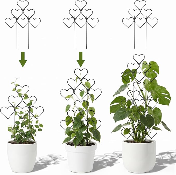 ZOUTOG 15 Inch Trellis for Climbing Plants Outdoor 9 Pack,Rustproof Metal Garden Trellis for Potted Plants,Sturdy Houseplant Support Indoor Outdoor for Ivy Pothos Monstera Hoya Flower Vine