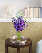 KaBloom - 10 Blue Orchid with vase - Fresh Flowers for Birthday, Valentine's & Mother's Day