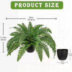 Fake Fern Potted Plant Artificial Boston Ferns in Pot 35 Leaves for Outdoors & Indoor Faux Fern Bush Plant 20inch for Patio Garden Farmhouse Windowsill Office Living Room Decoration Home Decor