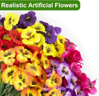 ZAIYW 18 Bundles Artificial Flowers Outdoor Fake Flowers Pansies Faux Artificial Plants for Planter Porch Yard Home Decor (Mixed Color)