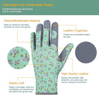 Bamllum Leather Gardening Gloves for Women - Working Gloves for Weeding, Digging, Planting, Raking and Pruning