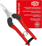 Felco F320 Pruning Snips – 6" Garden Clippers with Curved Blade & Rounded Tip | Pruning Shears for Gardening | Garden Snips and Pruners with Carbon Steel Blade, Sap Groove