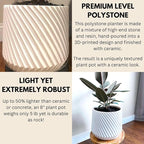 Fox & Fern Plant Pot, Large Plant Pots for Indoor & Outdoor, UV & Frost Resistant Plant Vase with Drainage Plug, Polystone, Large Indoor Pots for Plants & Flowers, House Indoor Plant Pot, Single Pot