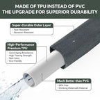 Garden Hose 25ft, Made of TPU(Not PVC), Ultra-Light & Flexible Water Hose, Non-Shrinking, Easy to Store, Drinking Water Safe Material, All-weather, Black&Gray