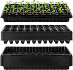 Vesici 20 Pack Seed Starter Trays, 50 Cell Seedling Trays with 1020 Flat Tray, Deep Plug Nursery Plant Pots for Germination, Water Collection, Indoor Outdoor Seed Starting & Transplanting