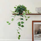 Fake Pothos Hanging Plants, 33" Potted Artificial Hanging Plant, Faux Pothos Silk Vines Hanging Plant Greenery for Home Living Room Indoor Decor