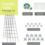 Cucumber Trellis for Raised Bed, Rifny 16.5 x 60 Inch Metal Trellis for Climbing Plants Outdoor with Plant Clips Twist Ties, Garden Plant A-Frame Trellis for Vegetable Pea Tomato (Black, 2 PCS)