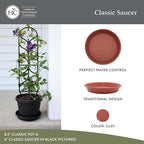 The HC Companies 17.5 Inch Classic Round Plant Saucer, Lightweight UV-Resistant Plastic Outdoor & Indoor Flower Pot Tray, 2-Pack Plant Pot Trays for Garden & Home Decor, Clay