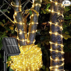 LairtPOW Solar Rope Light 2 Pack Waterproof IP65 39FT 100LEDs Outdoor LED ‎Solar Outdoor Lights for Party Garden Yard Home Wedding Christmas Halloween Holiday Tree Decoration Lighting