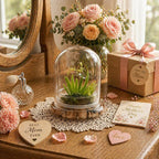 Bloomify Dancing Orchid Terrarium – Live Orchid Plants in Glass Terrarium with Sundew Moss – No Maintenance Orchid Plant Psygmorchis Pusilla – Self-Sustaining Miniature Live Orchid
