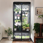 Barrina LH750 Pegboard Indoor Greenhouse with Grow Light, Plant Cabinet with 4PCS 5000K Full Spectrum Grow Lamps, 3 Adjustable Pegboards, 2 Racks, Wheel, for Foliage Plant, Seedling, 29.5x13.8x67.9IN
