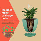 Planter Pots with Drainage Holes - Lightweight, Durable, & Space-Saving Pots for Indoor and Outdoor - Versatile Functionality, Simple Modern Design, Set of 20 Plastic Planter Pots Mint