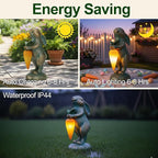 PETAFLOP Cute Garden Decor Bunny Statue with Solar Carrot, Outdoor Rabbit Figurines for Patio Balcony Lawn Porch Yard Decorations, Birthday Housewarming Gifts for Women Mom Grandma