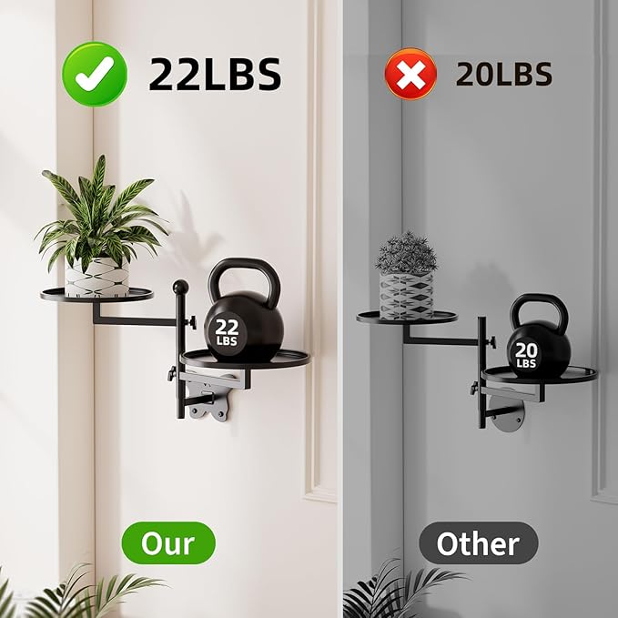 Rotating Window Shelves for Plants Wall Plant Stand Holder Indoor 2-Tier Floral Metal Window Shelf Holder for Multiple Plants Space Saving Child Pet Friendly Home Butterfly Design Decor Layer Black