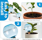 6 Pack Self Watering Globes 17oz Large Plant Watering Globes Top Fill, Self Water Planter Insert Indoor/Outdoor Plastic Water Bulbs Slow Release Terracotta for Plants, Blue