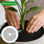 10Pcs 15.7 Inch Plant Pot Grids with 20 U-Shaped Nails, Cuttable Soil Cover Protector Cats, Animals Digging Stopper, Indoor Plant Pot Soil Guard for Outdoor Garden Balcony