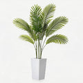 Garvee 4.3FT Artificial Palm Tree, Tall Faux Tropical Areca Plants with White Tall Planter, Fake Potted Tree with Lifelike Leaves for Indoor Living Room Bedroom Home Office Decor