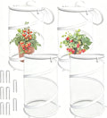 4 Pcs Pop Up Mesh Plant Protectors, 21 x 13 Foldable Garden Cover, Specifically Designed for Outdoor Vegetables, Seedlings & Flowers, Animal Barrier Cloches with Stakes (White)