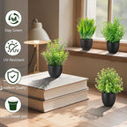 4 Pack Fake Desk Plants Small Faux Plants Mini Potted Artificial Plants for Table Bathroom Home Room Kitchen Shelf Office Decor