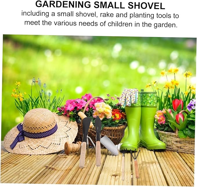 Toyvian 1set Garden Tool Kit Indoor Gardening Tools Wooden Handles for Potted Plants Bonsai Care and Flower