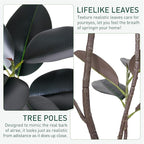 Yepdin Artificial Rubber Tree Plant -5FT Faux Plants Indoor with Planter,Tall Fake Trees Lifelike Branches & Foliage,Large Artificial Plants Indoor for Home Office Floor Patio