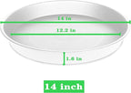 2 Pack of 14 inch Plant Saucers Bird Bath Bowl, Plant Saucer 14" Round, Plastic Plant Tray for Pots, White Planters for Indoor Plants, Plant Trays for Planter 12-15" (14", Creamy White)