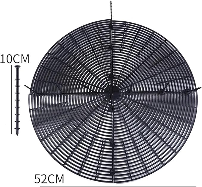 Plant Pot Grids 6PCS Plant Pot Soil Guard with Nails Grid Flower Cover Baby Safety Mouse Garden Home Protector(Black L Round)