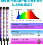 Grow Light for Indoor Plant, Full Spectrum Clip Plant Lamp with Red, Blue, White Light, Plant Growing Light with Adjustable Gooseneck, 4/8/12/18H Timer, 10 Brightness Levels, 3 Lighting Modes, 2 Pack