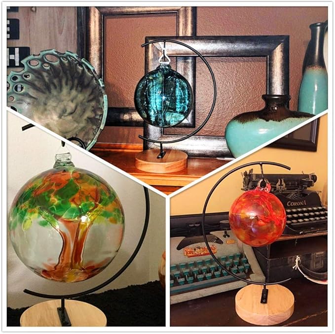 YY YEARCHY Awesomes Terrarium Ornament Display Stand Metal Stand Air Plant Stand Flower Pot Stand Holder Iron Pothook Stand for Hanging Glass Terrarium Globe Ball (2, Black)