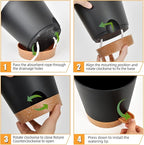 Vanslogreen Planters for Indoor Plants 7/6.5/6/5.5/5 Inch, Self Watering Flower Pots with Drainage Holes and Saucers 5 Pack Plastic Pots for Plants, Succulents, Herbs, Cactus, Flower, Black