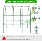 2 Pack Cucumber Trellis for Raised Bed, U-Shape Garden Trellis for Climbing Plants Outdoor, Metal Arch Trellis for Vegetables, Plant Support for Tomato, Bean, Pea