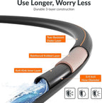 Giraffe Tools Garden Hose 50ft x 3/4",Heavy Duty Rubber Hose,No Kink,Flexible,Hybrid Hose with Male/Female for Cleaning & Washing，1464PSI，Black