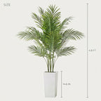 Garvee 4.8FT Artificial Palm Tree, Tall Faux Tropical Areca Plants with White Tall Planter, Fake Potted Tree with Lifelike Leaves for Indoor Living Room Bedroom Home Office Decor