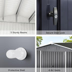 Polar Aurora 10 x 14 FT Outdoor Storage Shed, Metal Garden Shed with with Updated Frame Structure, Tool Sheds for Backyard Garden Patio Lawn, Black